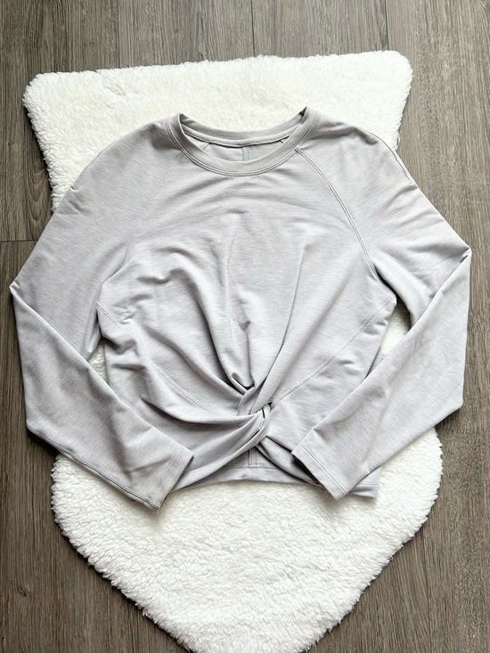 lululemon athletica Tops - Lululemon Grey Tuck and Gather Pullover Knot Top